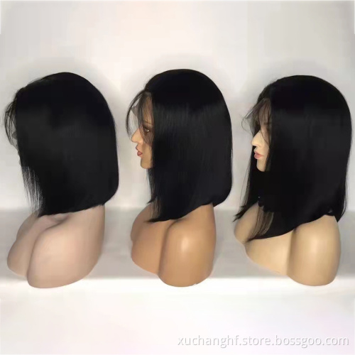 Glueless Transparent Unprocessed Raw Virgin Short Bob Human Hair Wigs Brazilian hair,HD Pre Plucked Human Hair Bob Full Lace Wig